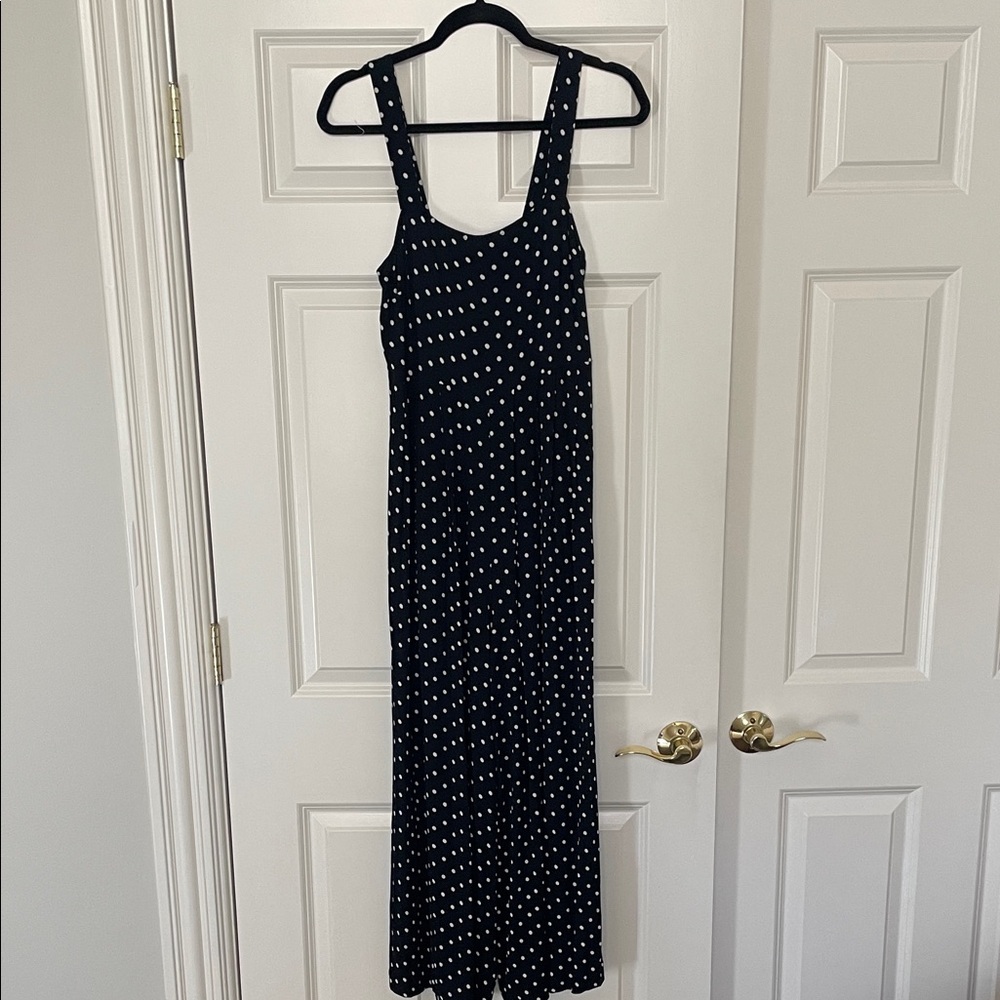 Elegant Black and White Polka Dot Dress